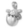 Rhodium Over Sterling Silver Moveable Crystal Hatching Turtle Chain
Slide Pendant