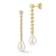 Rachel Zoe Freshwater Pearl CZ Tennis Drop Earrings in 14K Gold Over
Sterling Silver