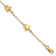 14k Yellow Gold Textured Brushed and Polished Stars Link Bracelet