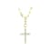 CZ Cross Pendant In 18K Gold Over Sterling Silver 0.13ctw