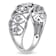 Diamond Accent Open Design Band Ring In Sterling Silver