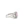 Rhodium Over Sterling Silver Oval Peach Morganite and White Zircon Ring 2.22ctw