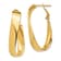 14k Yellow Gold 1 7/16" High Polished Wavy Oval Hoop Earrings