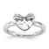 Rhodium Over Sterling Silver Stackable Heart with Bow Diamond Ring