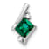 Rhodium Over 10k White Gold 0.48 ctw Cushion Lab Created Emerald and
Diamond Chain Slide Pendant