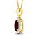 1.50ctw 14K Yellow Gold Ruby and White Diamond Pendant with 18 inch
Cable Chain