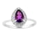Pear Shape Amethyst with Moissanite Accents Rhodium Over Sterling Silver
Halo Ring