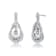 Double Pear Shape CZ Drop Earrings In Sterling Silver