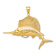14k Yellow Gold Textured Sailfish Pendant