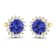 1.44ctw 14K Yellow Gold Tanzanite and White Diamond Halo Earrings
