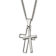 Titanium Brushed and Polished with .03ct Diamond Cross Pendant with 22
Inch Curb Chain