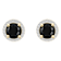 6mm Round Black Onyx And Created White Sapphire 10k Yellow Gold Halo
Stud Earrings