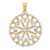 14k Two-tone Gold Diamond-Cut Flower Pendant