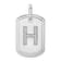 Rhodium Over 14k White Gold Diamond Initial H Dog Tag Charm