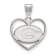 Rhodium Over Sterling Silver LogoArt University of Georgia Heart Pendant