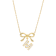 CZ Initial M Bow Pendant Necklace In 14K Gold Over Sterling Silver 0.23ctw