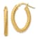 14K Yellow Gold 7/8" Small Textured Oval Hoop Earrings