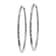 Rhodium Over 14k White Gold 1 3/16" Satin and Diamond-cut Endless
Hoop Earrings