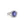 Rhodium Over Sterling Silver Oval Tanzanite and White Zircon Ring 2.38ctw