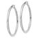 Rhodium Over 14k White Gold 2 3/8" Polished Tube Hoop Earrings