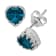 London Blue Topaz Sterling Silver Heart Earrings 1.80ctw