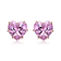 Pink CZ Heart Shape Stud Earrings In 18K Rose Gold Over Brass