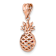 14k Rose Gold Polished and Textured 3D Pineapple Pendant