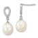 Rhodium Over Sterling Silver 8-9mm Rice FWC Pearl Cubic Zirconia Post
Dangle Earrings