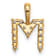 14K Yellow Gold Lab Grown Diamond Letter M Initial Pendant