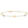 14K Two-tone Polished Butterfly with 1-inch Extension Anklet