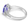 7mm Cushion Tanzanite and White CZ Rhodium Over Sterling Silver Ring, 1.43ctw