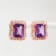 Amethyst and CZ 4.36 Ctw Octagon 18K Rose Gold Over Sterling Silver
Center Design Earrings Jewelry