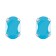 6x4mm Oval Turquoise Rhodium Over 10k White Gold Stud Earrings