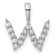 Rhodium Over 14K White Gold Lab Grown Diamond Letter W Initial Pendant