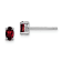 Rhodium Over Sterling Silver 5x3mm Oval Garnet Post Earrings