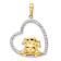14K Two-tone Gold Diamond-Cut Puppy in Heart Pendant