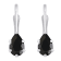 6x4mm Pear Shape Black Onyx Rhodium Over 10k White Gold Drop Earrings