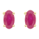 5x3mm Oval Ruby 14k Yellow Gold Stud Earrings