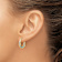 14k Two-tone Polished 3/4" Textured Hoop Earrings