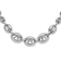 Rhodium Over Sterling Silver Hollow Graduated Marina Link 17-inch Necklace