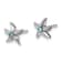 Rhodium Over Sterling Silver Polished Crystal Starfish Post Earrings