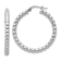 Rhodium Over Sterling Silver Polished 3mm Beaded Hoop Earrings