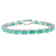Emerald And White Zircon Tennis Bracelet In Sterling Silver 22.04ctw