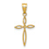 14k Yellow Gold 3D Passion Cross Charm