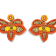 Orange Seed Beads With Clear Crystal Butterfly Earring