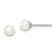 Rhodium Over Sterling Silver 4-5mm White Round FWC Pearl Stud Earrings