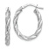 Rhodium Over 14k White Gold 15/16" Twisted Textured Oval Hoop Earrings