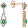 Zambian Emerald And Diamond Earrings In 10K Gold