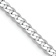 Rhodium Over 14k White Gold 2.9mm Solid Flat Beveled Curb Link 18 Inch Chain