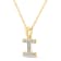White Diamond Accent 10k Yellow Gold I Initial Pendant With 18” Rope Chain